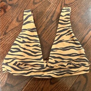 Aerie Triangle Animal Print Bikini Top
